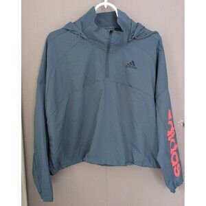 Adidas Activated Tech Crop Windbreaker Jacket Womens Large